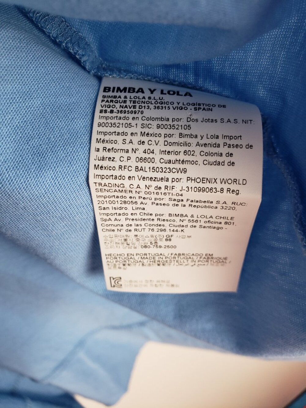 Bimba Y Lola Ruffle Short Sleeve Cotton Tee Boxy Light Blue Womens Medium - Picture 6 of 8